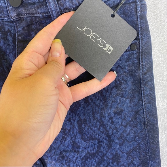 Joe's Jeans The Charlie Black & Blue Snake skin Ankle Skinny Jeans Size 24 🆕 - Picture 10 of 16